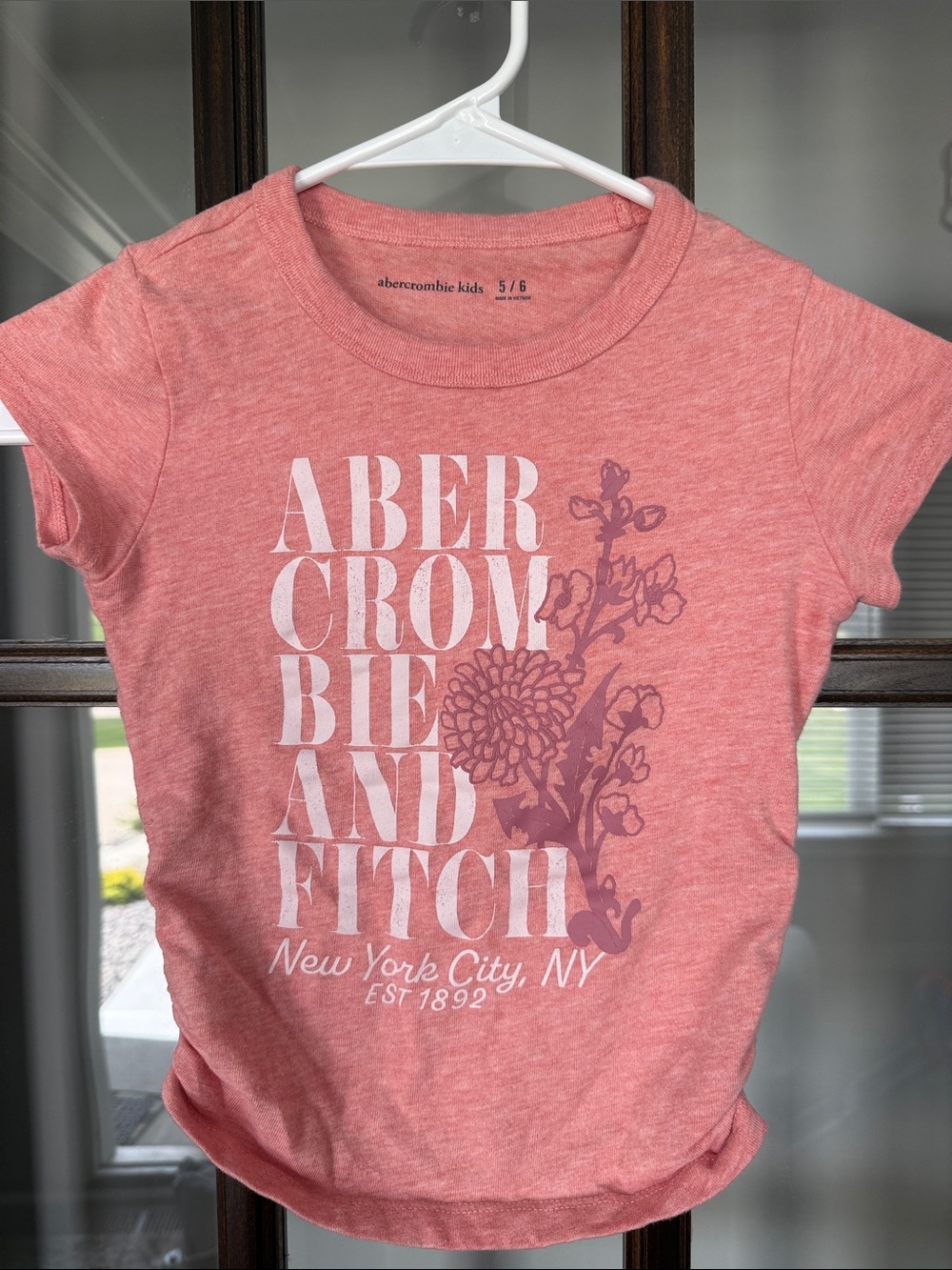 abercrombie kids Pink Logo & Floral Graphic Tee